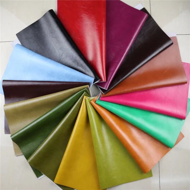 Woven Backing Oil Waxy PVC Synthetic Leather for Furniture (809#)